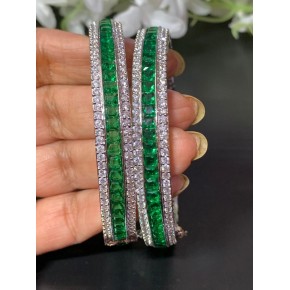 Platinum Plated Diamond Replica Openable Bangles