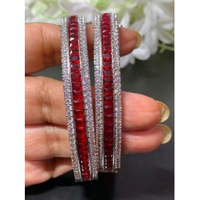 Platinum Plated Diamond Replica Openable Bangles