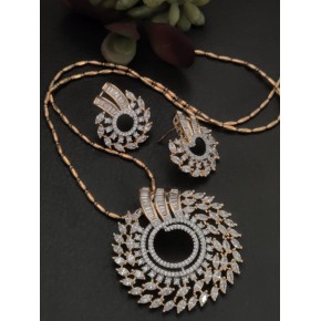 American Diamond Pendant Set With Chain