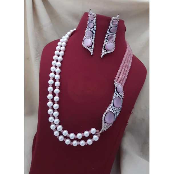 Pendal set with ad stone mala 